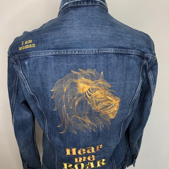 POS-I-TEES: Ladies UpCycled Jean Jackets: Hear me ROAR