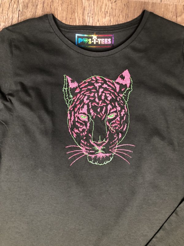 POS-I-TEES: Ladies Classic Embroidered Animal Print (Leopard) - Image 5