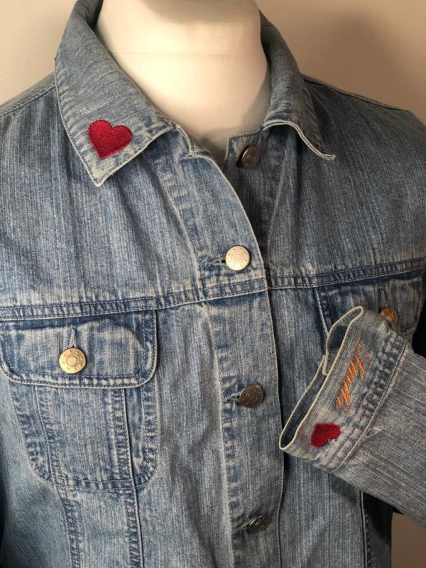 Ladies UpCycled Jean Jackets: FLOWER - Image 2