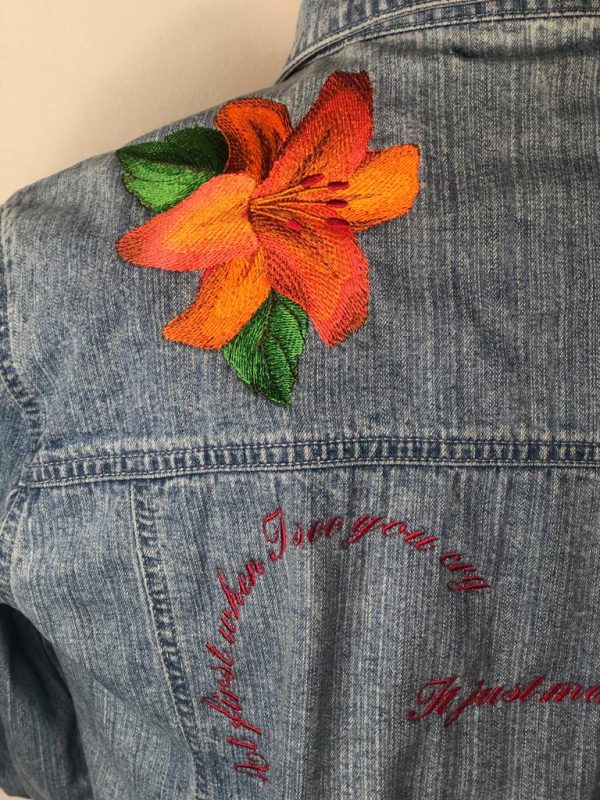 Ladies UpCycled Jean Jackets: FLOWER - Image 3
