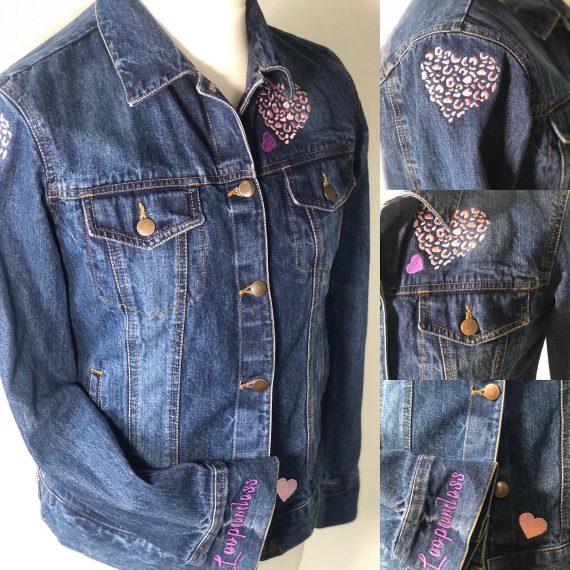 POS-I-TEES: Ladies UpCycled Jean Jackets: Leopardess