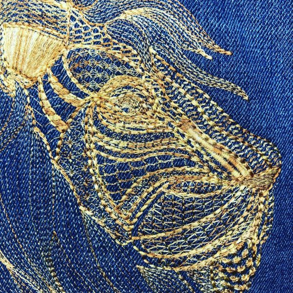 POS-I-TEES: Ladies UpCycled Jean Jackets: Hear me ROAR - Image 6