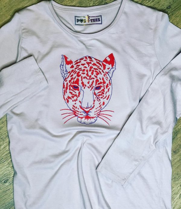 POS-I-TEES: Ladies Classic Embroidered Animal Print (Leopard)
