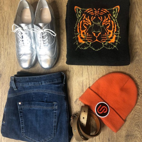 POS-I-TEES: Ladies Classic Embroidered Animal Print (Tiger) - Image 5